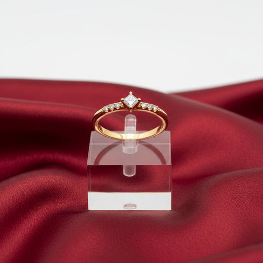 14K Yellow  Diamond Stackable Ring