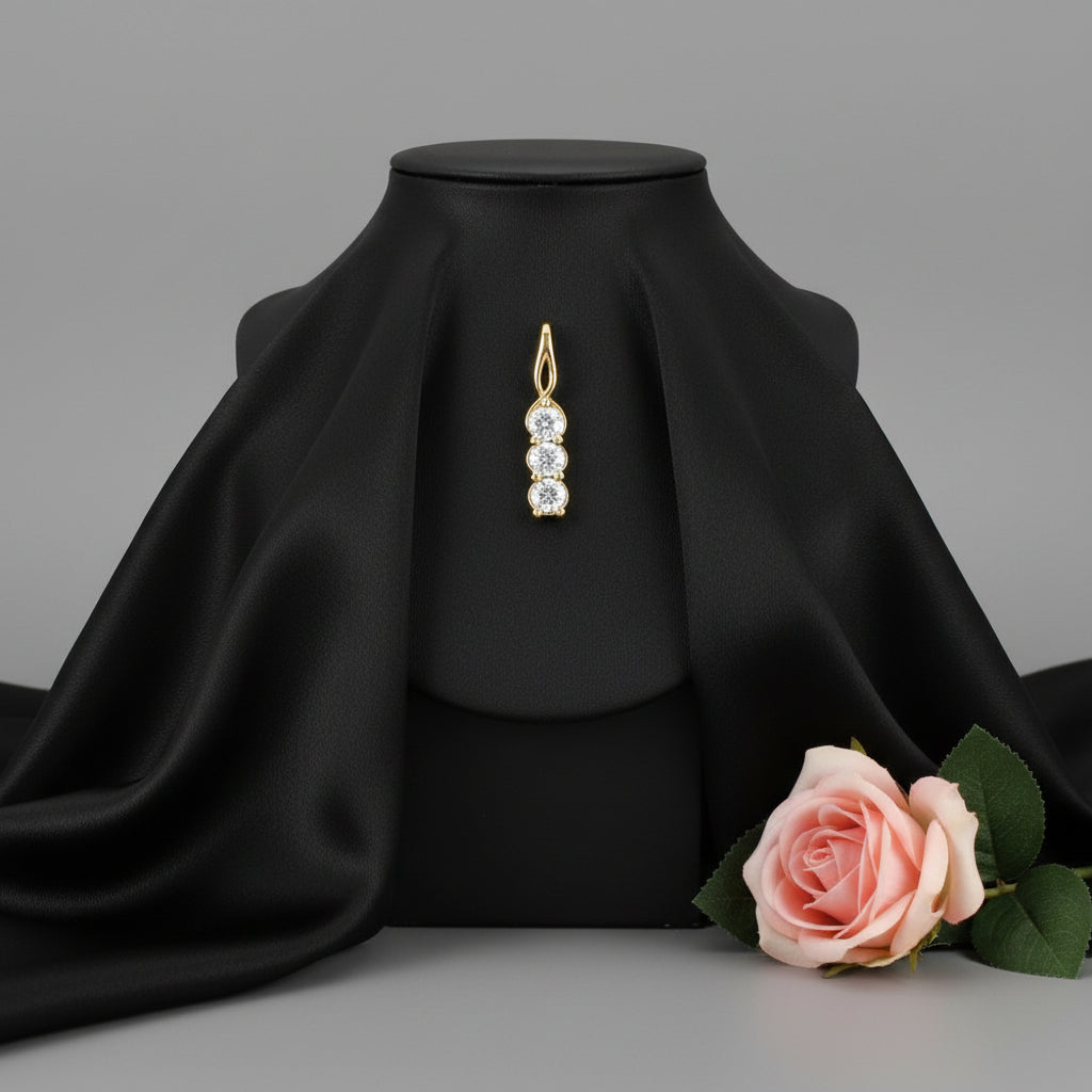 14K Yellow  Diamond Three-Stone Pendant