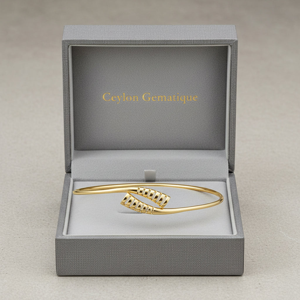14K Yellow  Bypass Bangle
