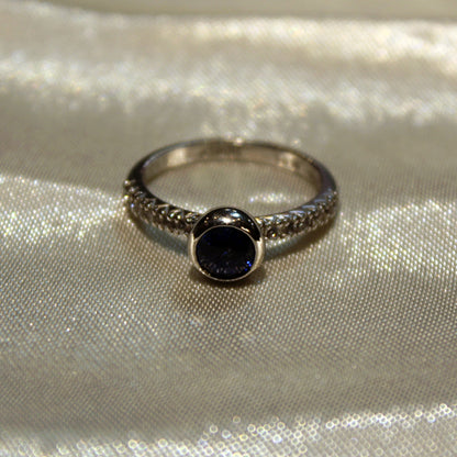 14k White Gold Blue Sapphire Ring