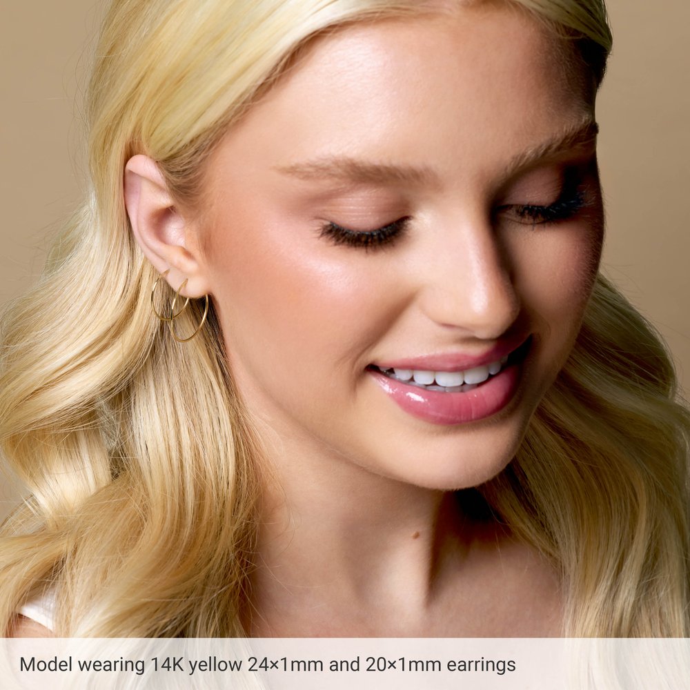 14K Yellow Endless Tube  Hoop Earring