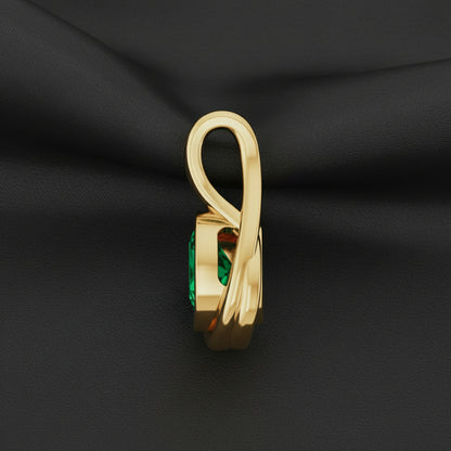 14K Yellow  Emerald Pendant