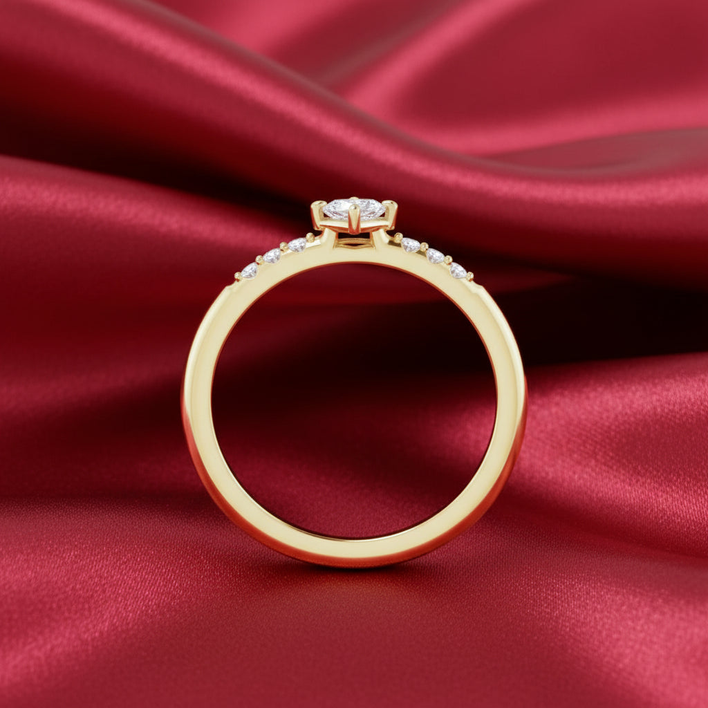 14K Yellow  Diamond Stackable Ring