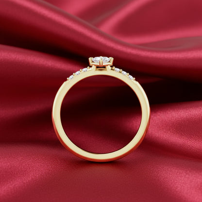 14K Yellow  Diamond Stackable Ring