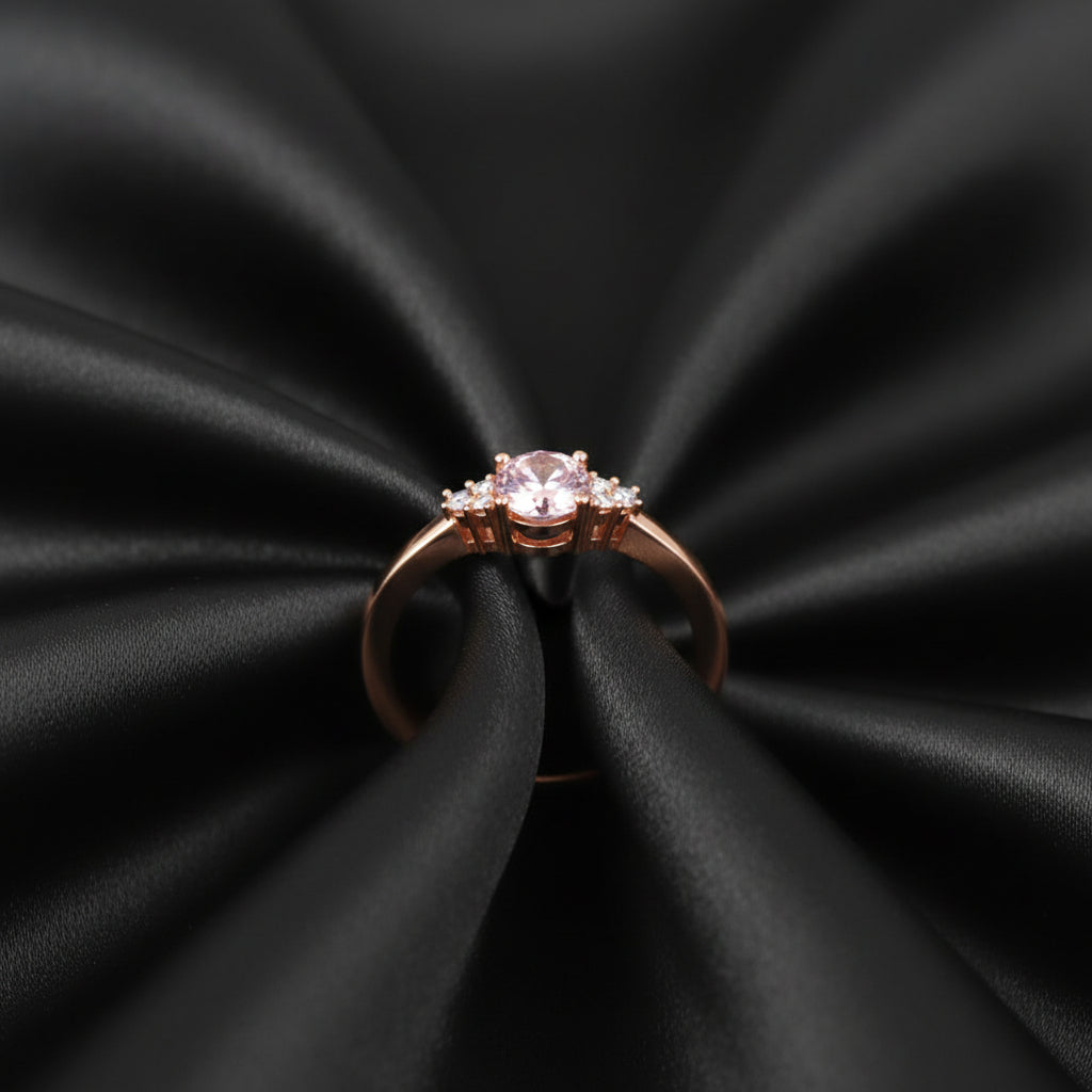 14K Rose Gold Pink Morganite &   Diamond Ring