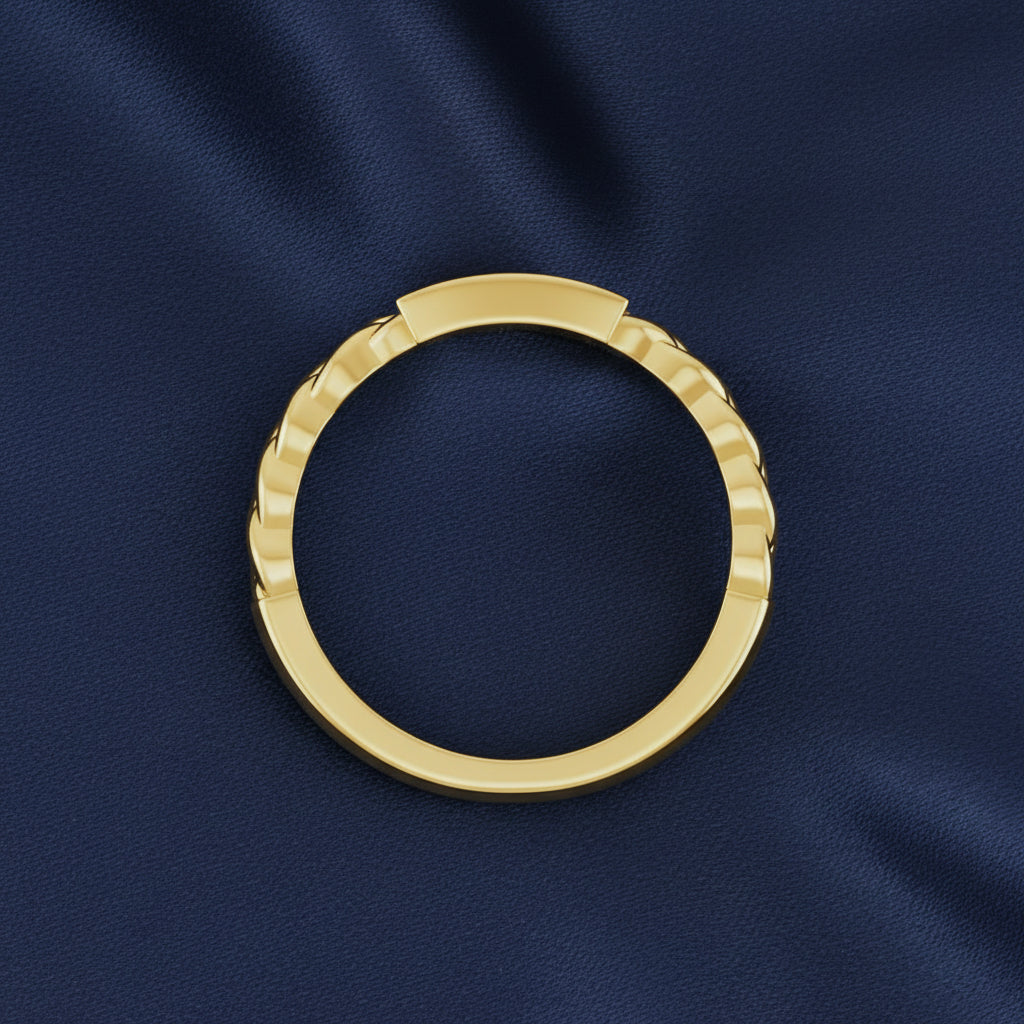 14K Yellow Engravable Chain Link Ring