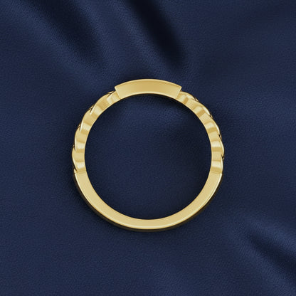 14K Yellow Engravable Chain Link Ring