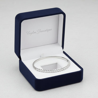 Sterling Silver Imitation White Cubic Zirconia Bangle