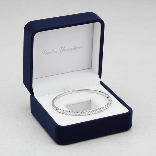 Sterling Silver Imitation White Cubic Zirconia Bangle