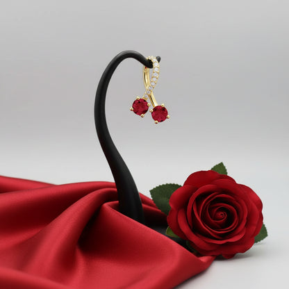 14K Yellow  Ruby & Diamond Pendant