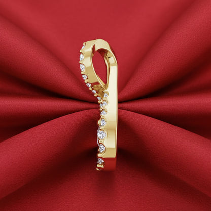 14K Yellow  Diamond Freeform Pendant