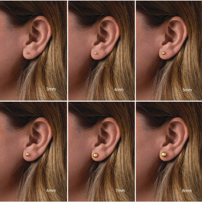 14K Yellow Ball Earrings