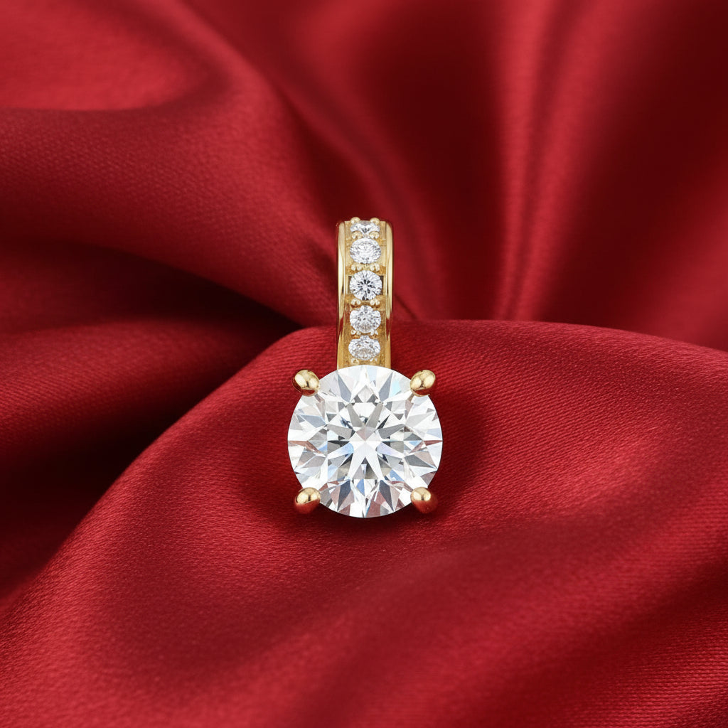 14K Yellow  Diamond Pendant