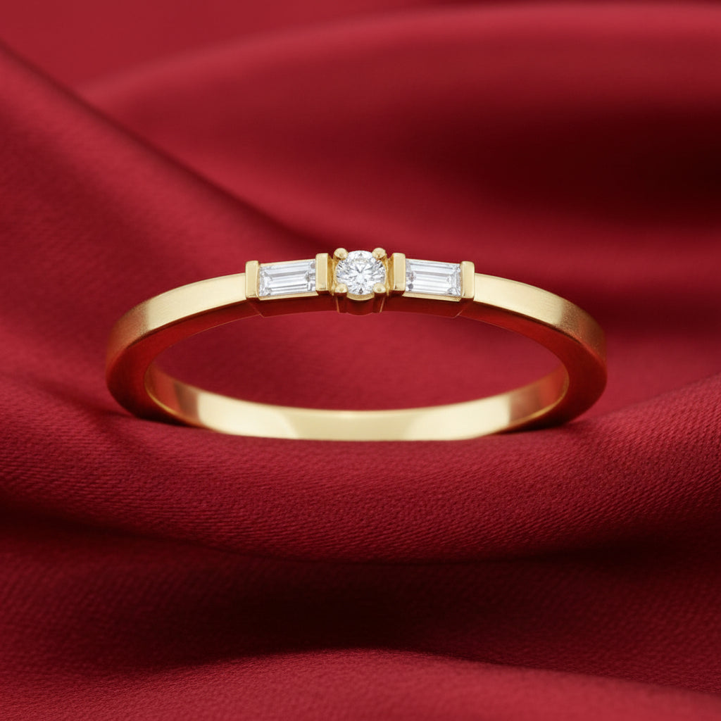 14K Yellow Diamond Stackable Ring