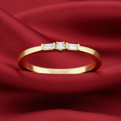 14K Yellow Diamond Stackable Ring