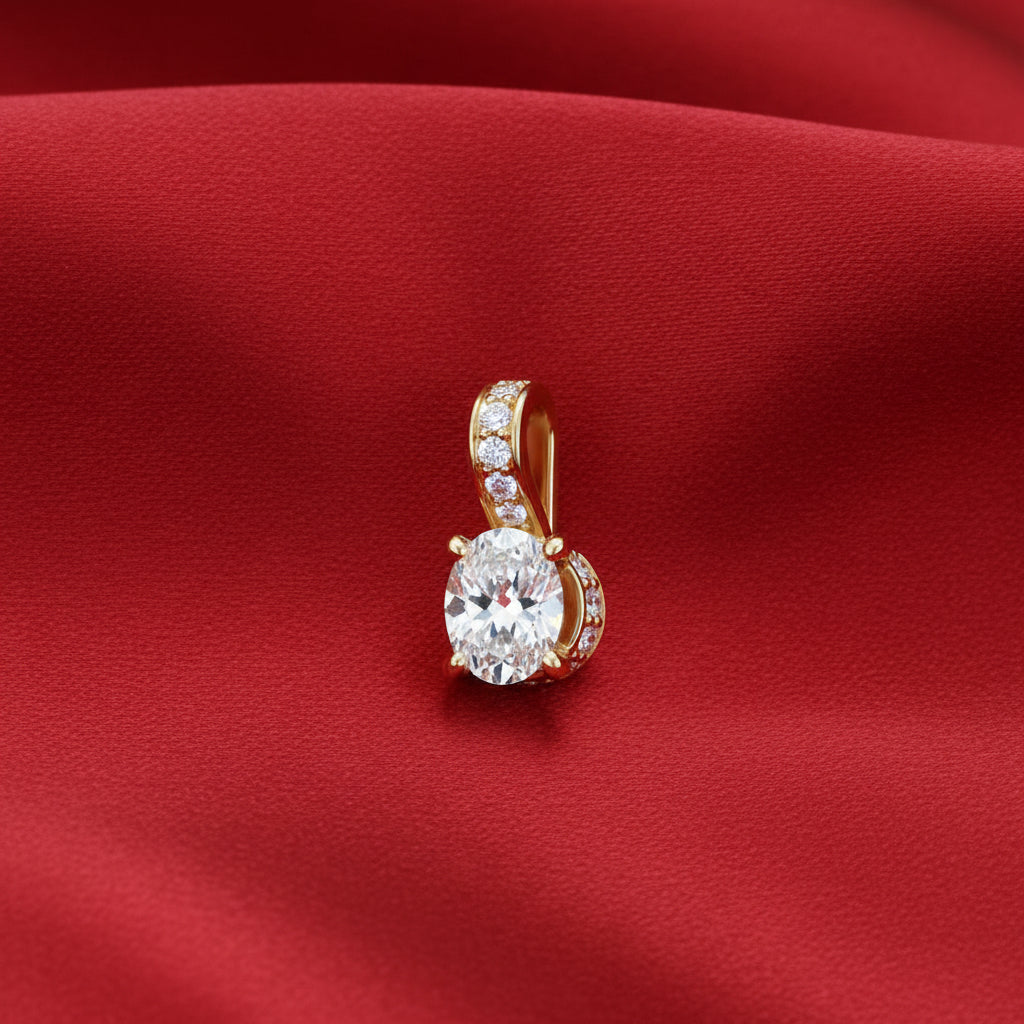 14K Yellow  Diamond Pendant
