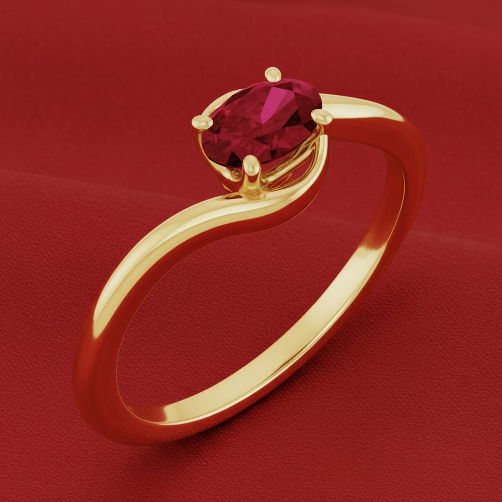 14K Yellow  Ruby Ring