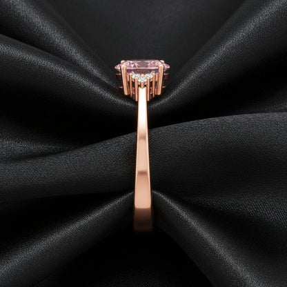 14K Rose Gold Pink Morganite &   Diamond Ring