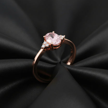 14K Rose Gold Pink Morganite &   Diamond Ring