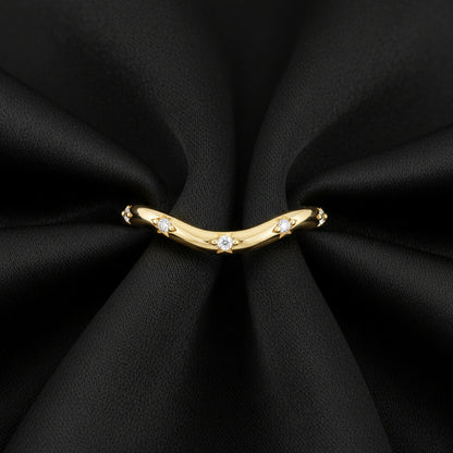 14K Yellow Diamond Contour ring