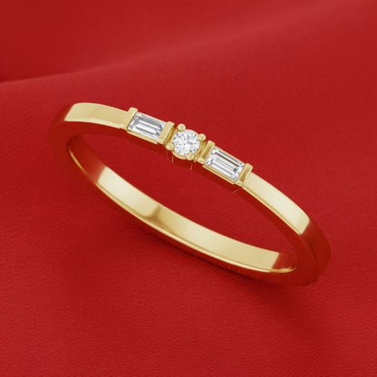 14K Yellow Diamond Stackable Ring