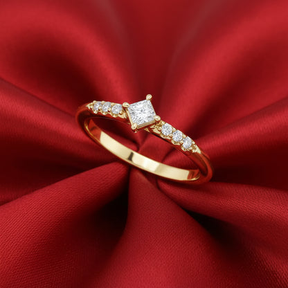 14K Yellow  Diamond Stackable Ring