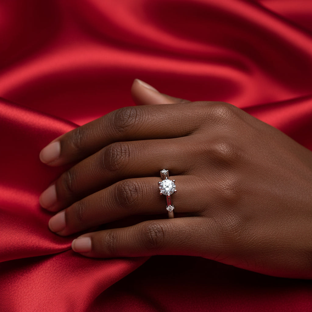 14K White Gold Lab-Grown Diamond & .08 CTW Lab-Grown Diamond Ring
