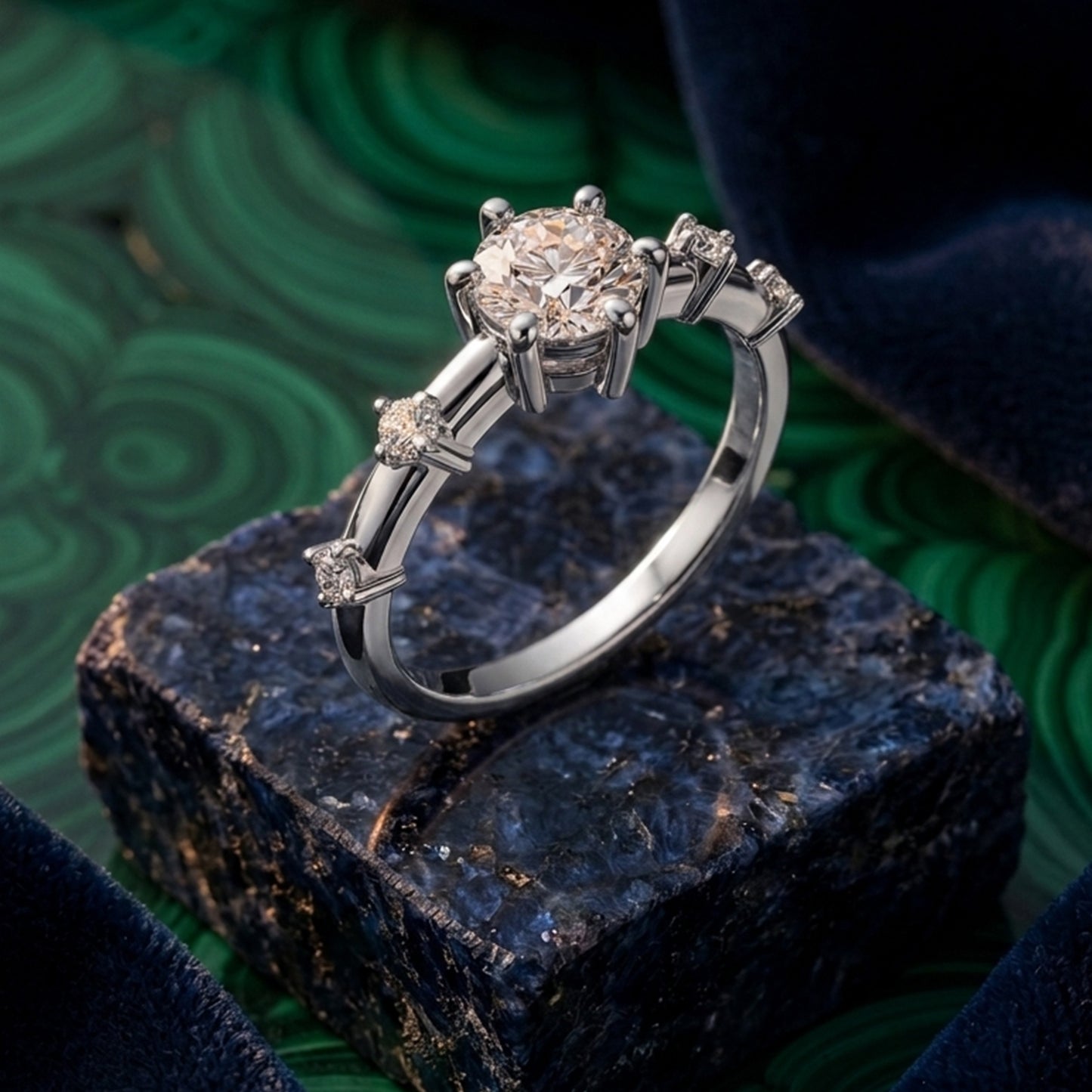 14K White Gold Lab-Grown Diamond & .08 CTW Lab-Grown Diamond Ring