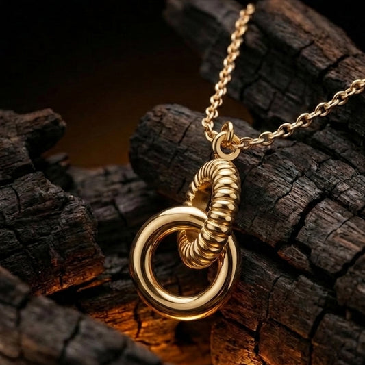 14K Yellow Gold Interlocking Circle 18" Necklace