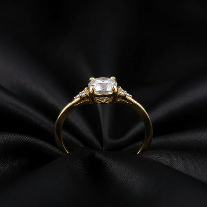 14K Yellow Gold 6.5 mm Round .08 CTW Lab Grown Engagement Ring
