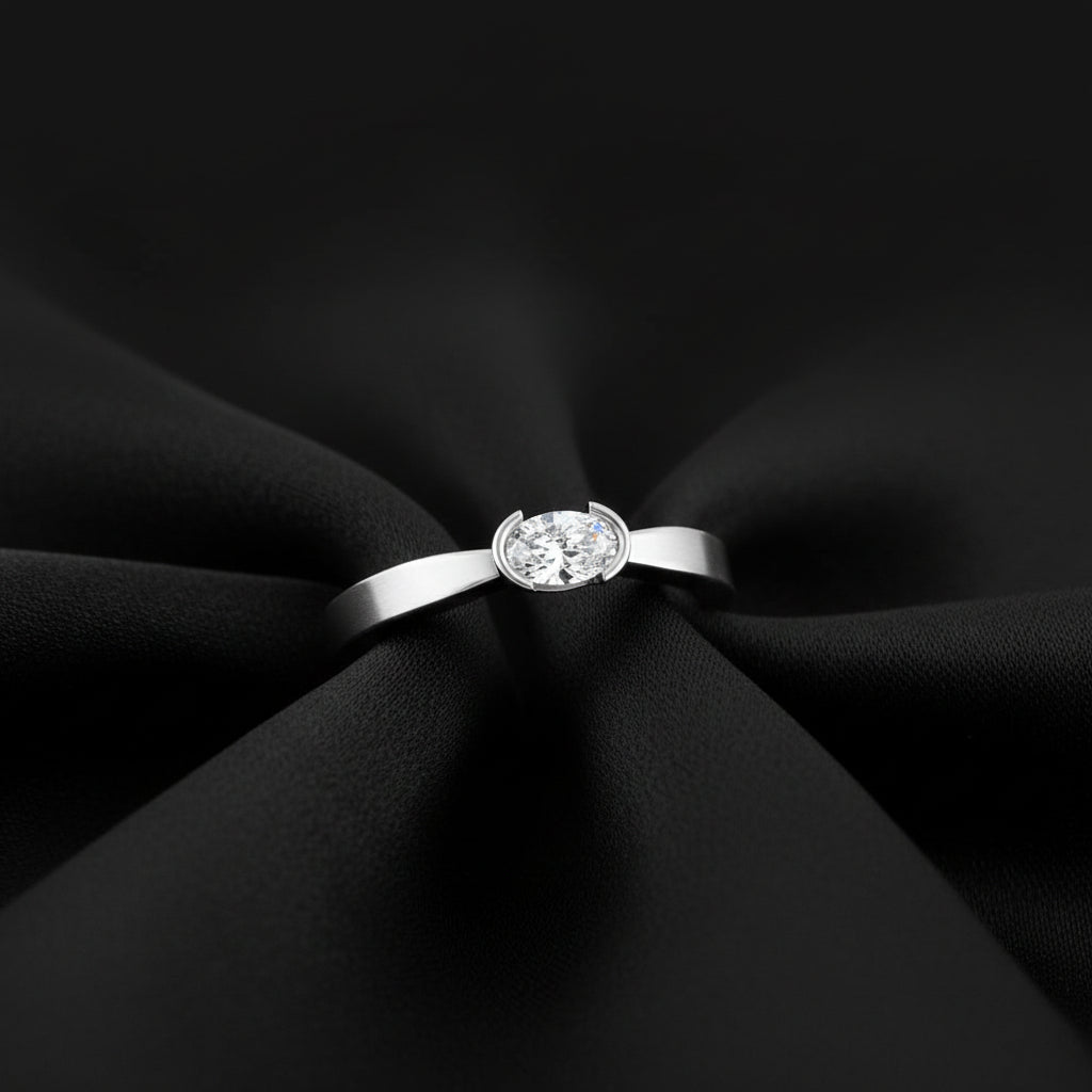 14K White Gold 1/4 CT Natural Diamond Ring