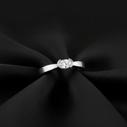 14K White Gold 1/4 CT Natural Diamond Ring