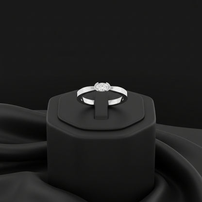 14K White Gold 1/4 CT Natural Diamond Ring