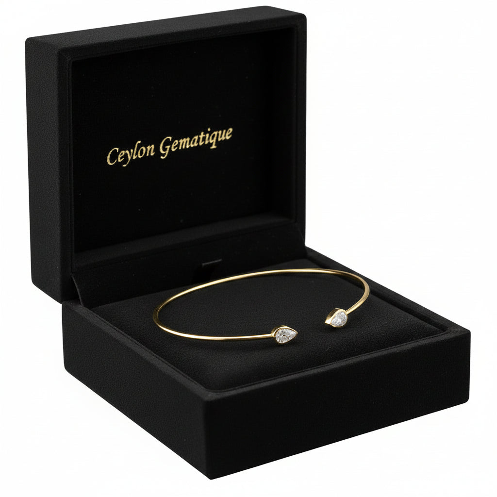 14K Yellow Diamond Bangle Bracelet