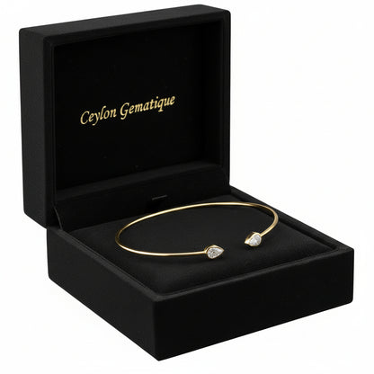 14K Yellow Diamond Bangle Bracelet