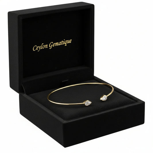 14K Yellow Diamond Bangle Bracelet