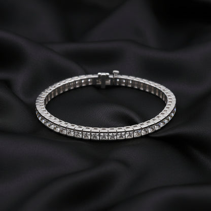 18K White Gold 9 1/3 CTW Natural Diamond Line 7 1/4" Bracelet