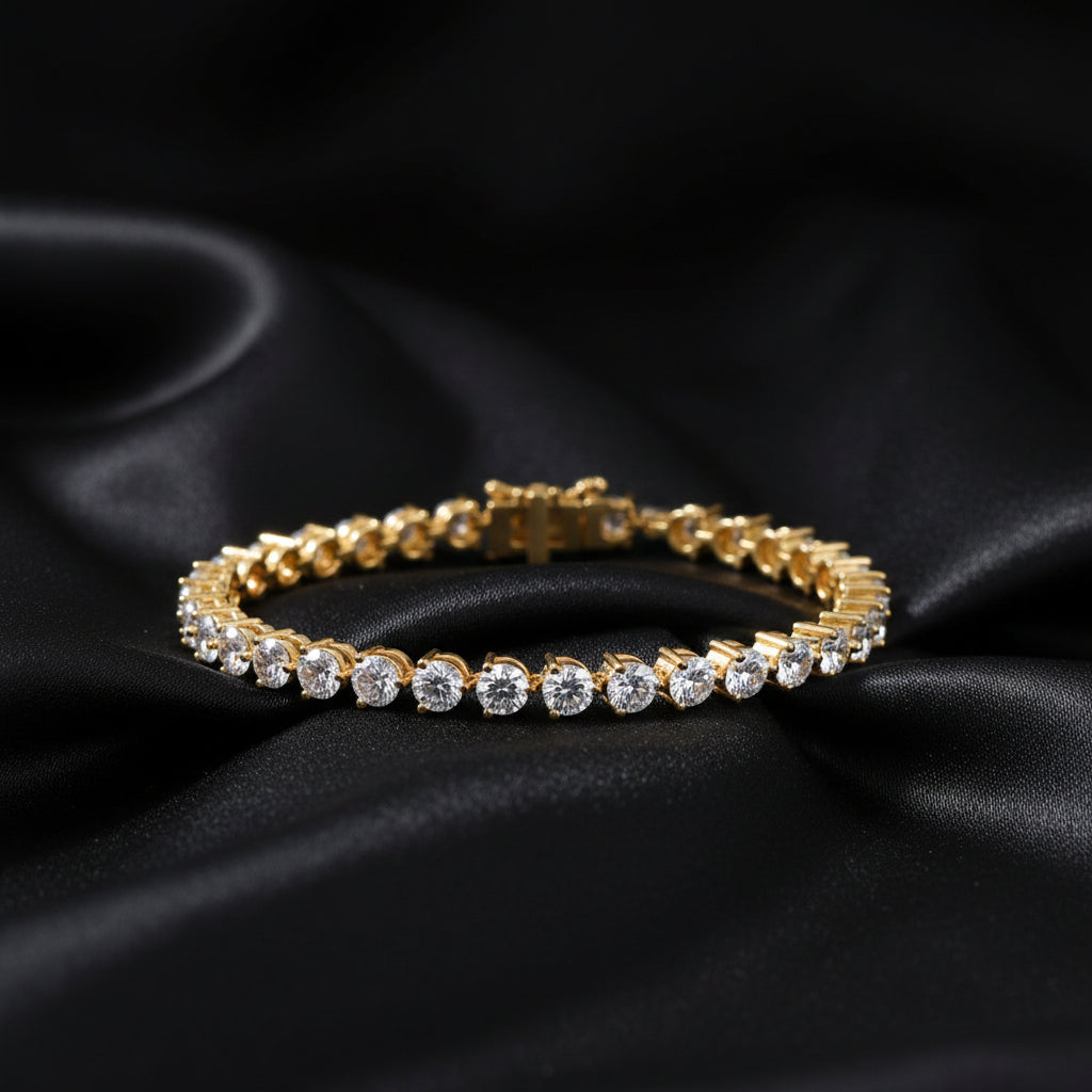 14K Yellow Gold 12 CTW Lab-Grown Diamond Line 7" Bracelet