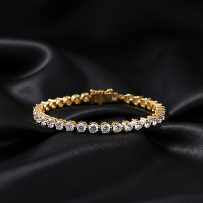 14K Yellow Gold 12 CTW Lab-Grown Diamond Line 7" Bracelet