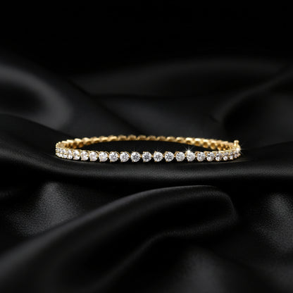 18K Yellow Gold 12 CTW Natural Diamond Line 7 1/4" Bracelet