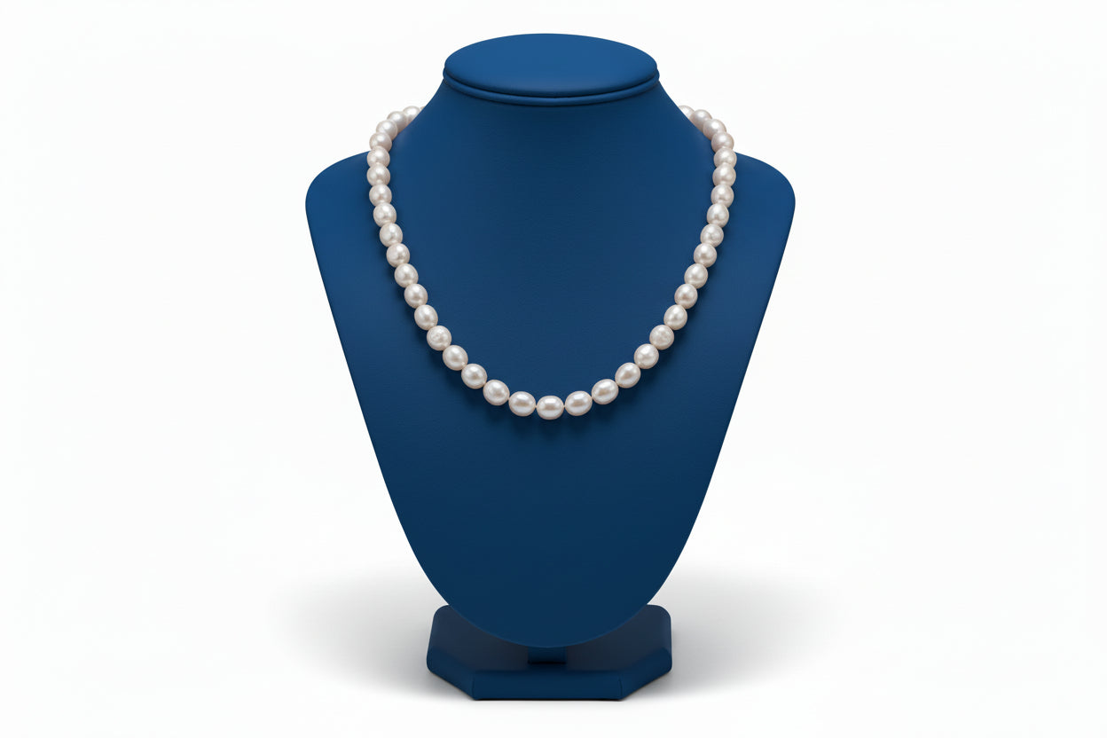 14K Yellow Gold Baroque Cultured White Freshwater Pearl 18" Necklace