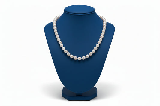 14K Yellow Gold Baroque Cultured White Freshwater Pearl 18" Necklace