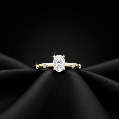 14K Yellow Gold 7x5 mm Oval 1/6 CTW Lab Grown Diamond Engagement Ring