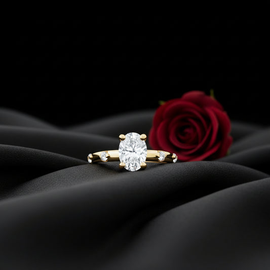 14K Yellow Gold 7x5 mm Oval 1/6 CTW Lab Grown Diamond Engagement Ring