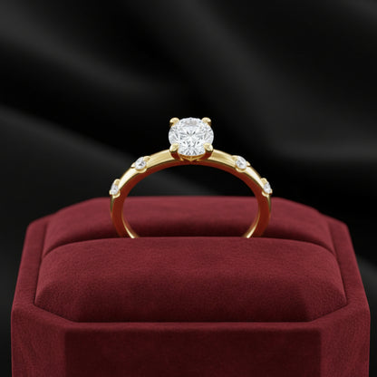 14K Yellow Gold 7x5 mm Oval 1/6 CTW Lab Grown Diamond Engagement Ring