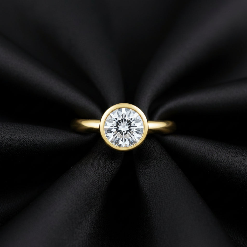 14K Yellow Gold Diamond Engagement Ring (0.07 CTW)