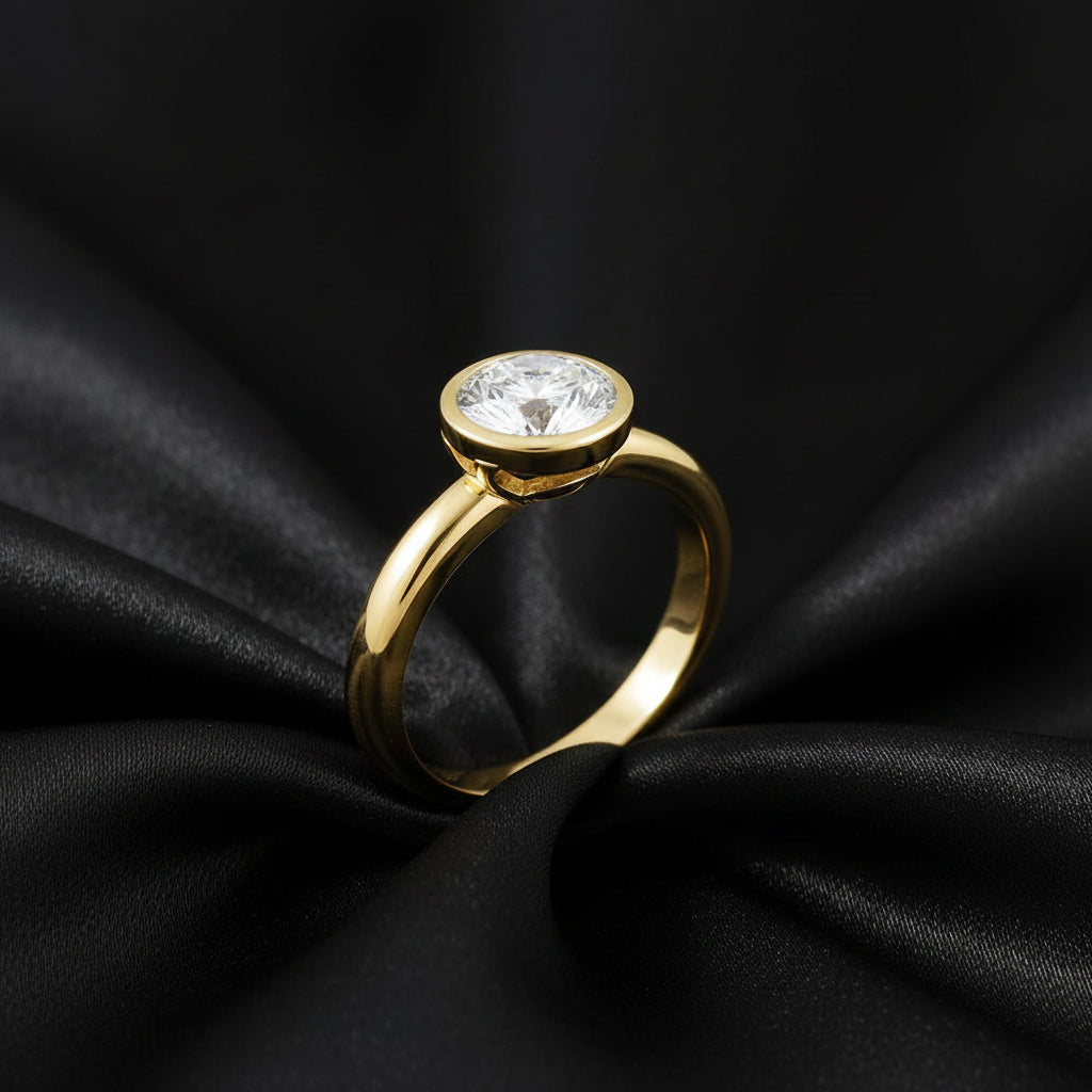 14K Yellow Gold Diamond Engagement Ring (0.07 CTW)