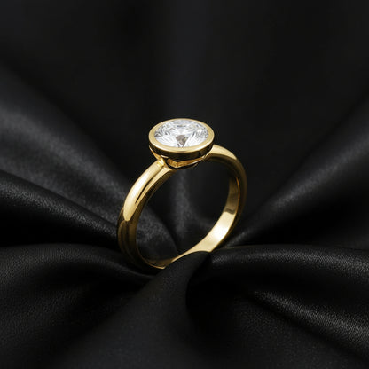 14K Yellow Gold Diamond Engagement Ring (0.07 CTW)