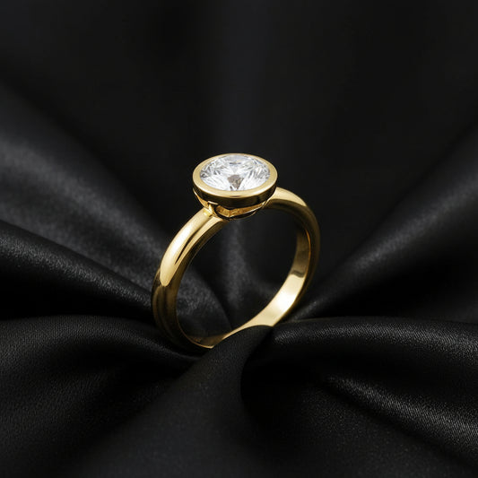 14K Yellow Gold Diamond Engagement Ring (0.07 CTW)