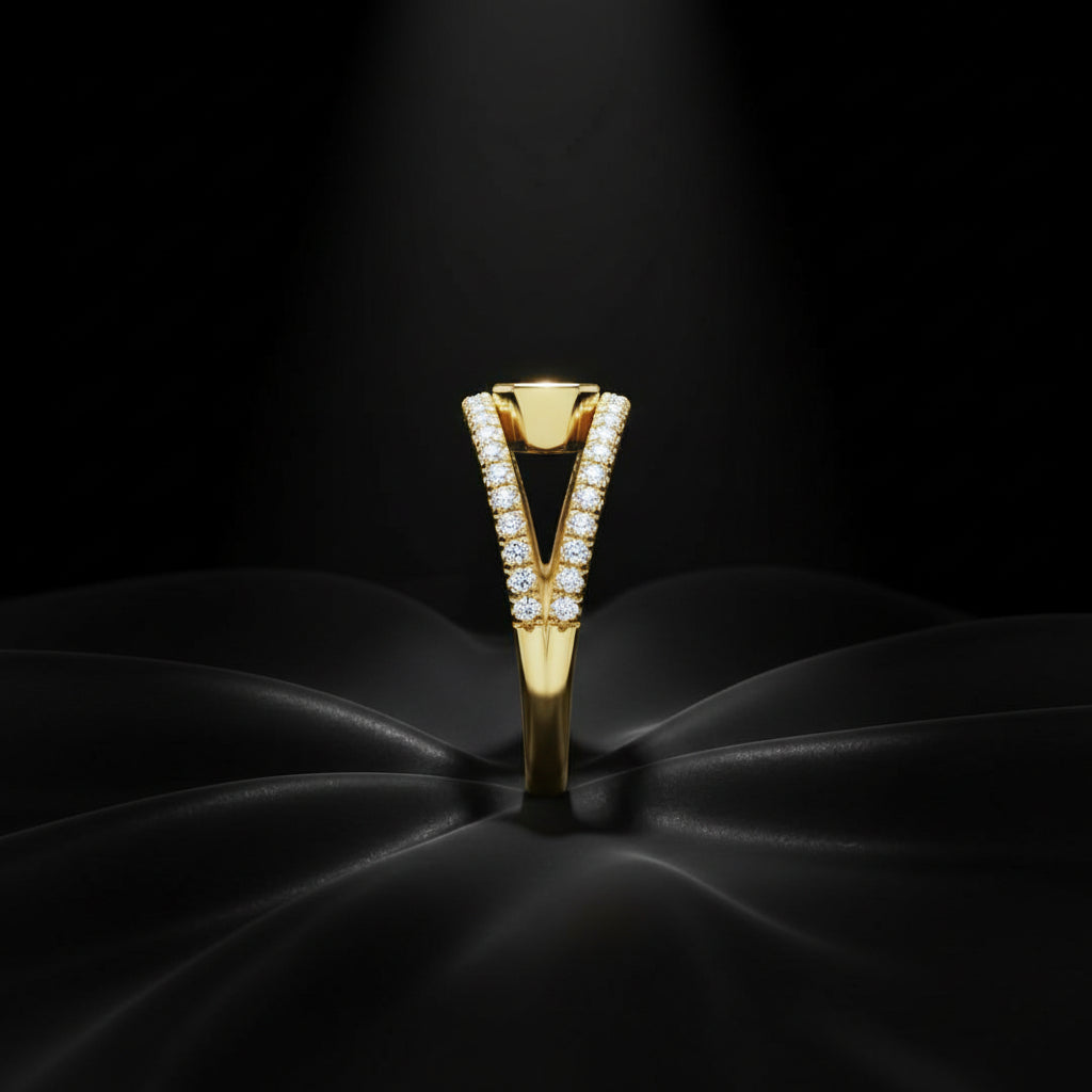 14K Yellow Gold Natural Citrine & 3/8 CTW Natural Diamond Ring